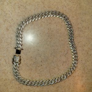 Flame link mens necklace
